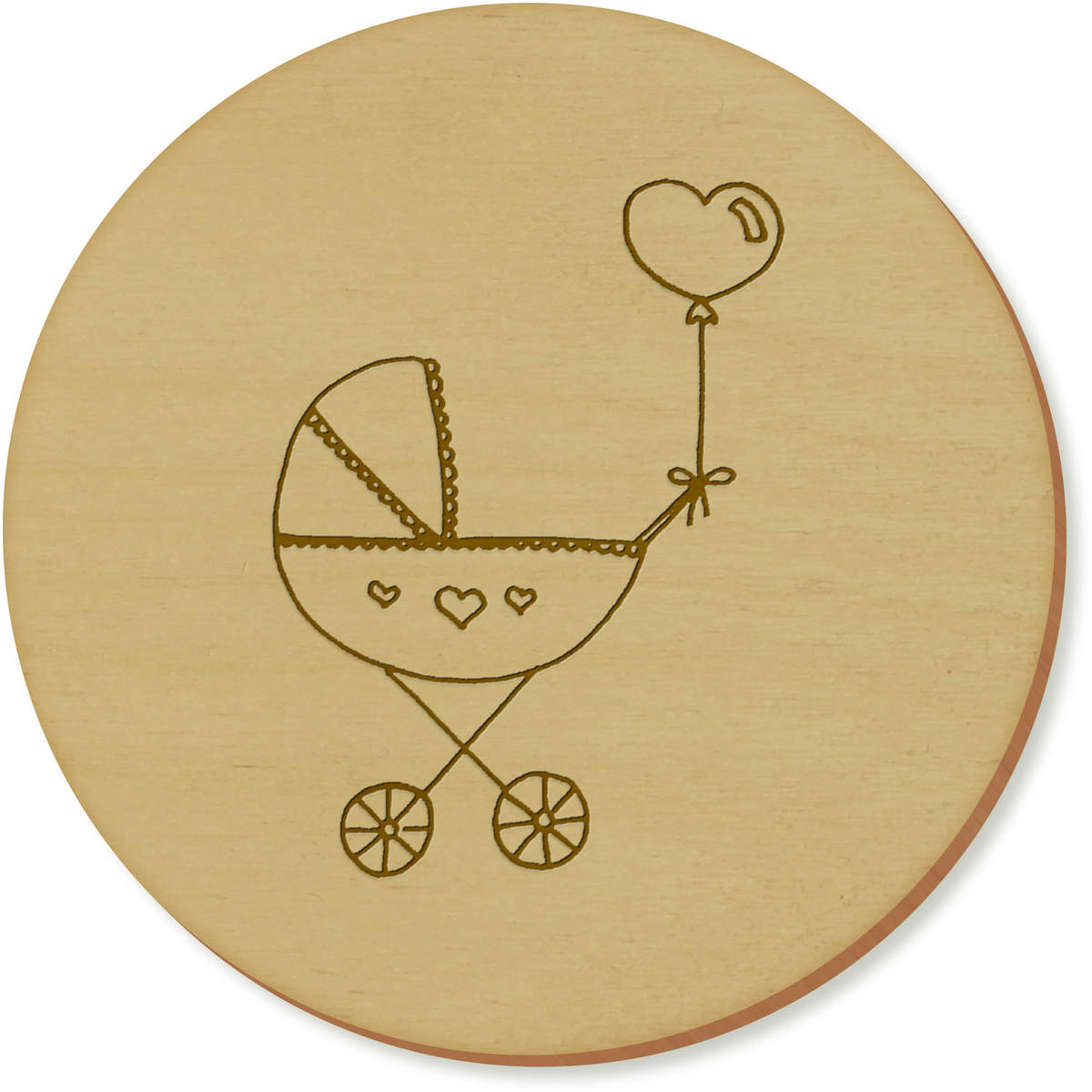 'Pram with Heart Balloon' Coaster Sets (CR035995)