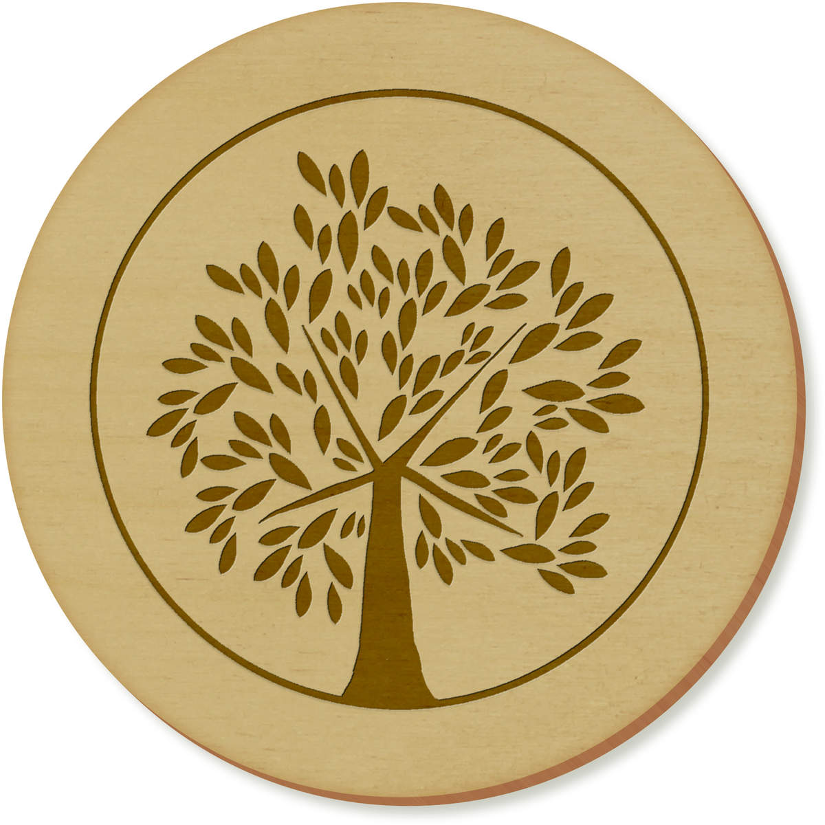 6 x 'Tree of life' 95mm Round Wooden Coasters (CR00216928)