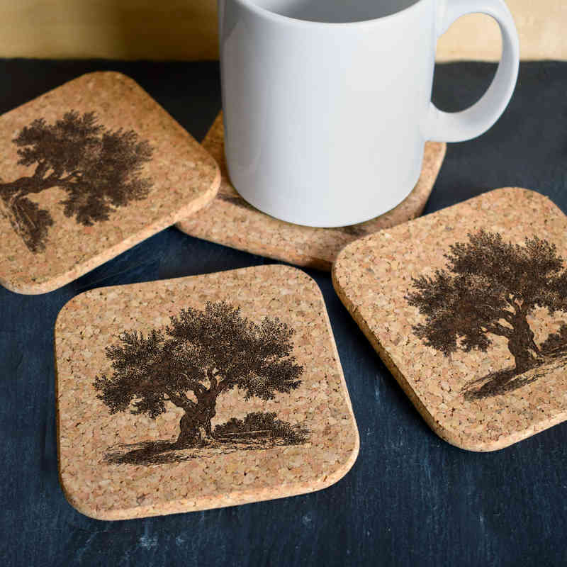 'Vintage Olive Tree' Coaster Sets (CR055841) - Picture 4 of 6
