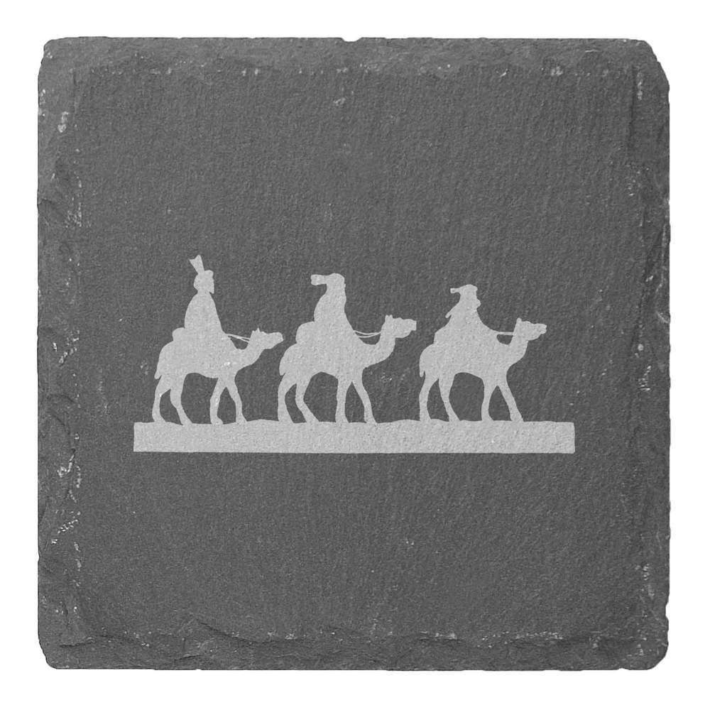 4 x 'Three Wise Men' 10cm Square Slate Coasters (CR00194770)