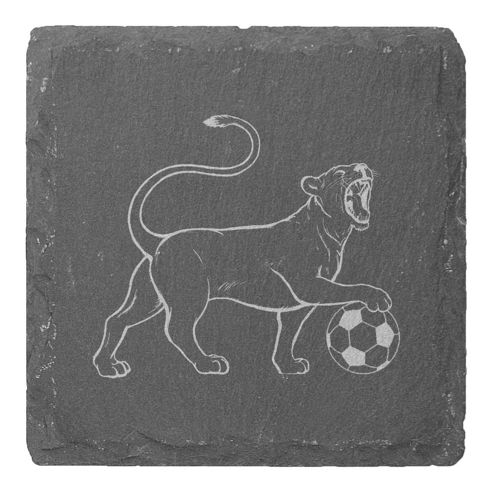 4 x 'England Lioness & Football' 10cm Square Slate Coasters (CR00206246)