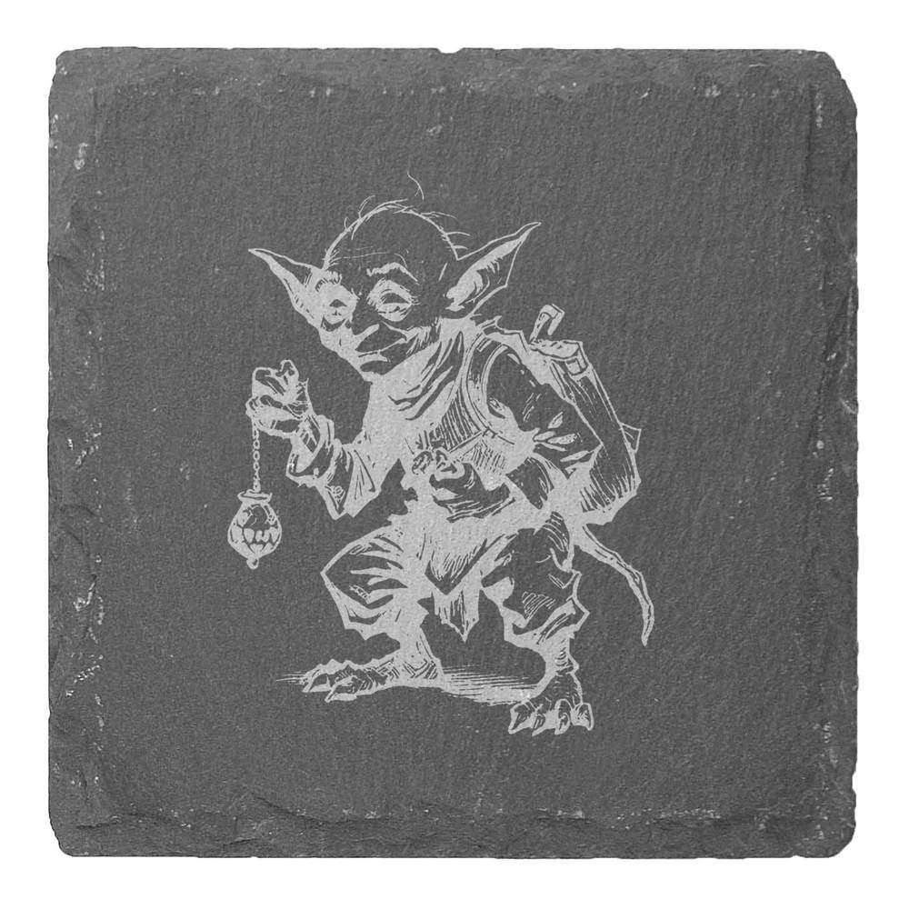 4 x 'Goblin Rogue' 10cm Square Slate Coasters (CR00213591)