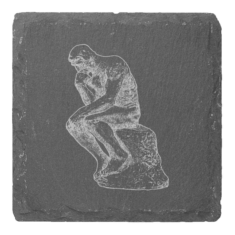 4 x 'Thoughtful Man' 10cm Square Slate Coasters (CR00220044)