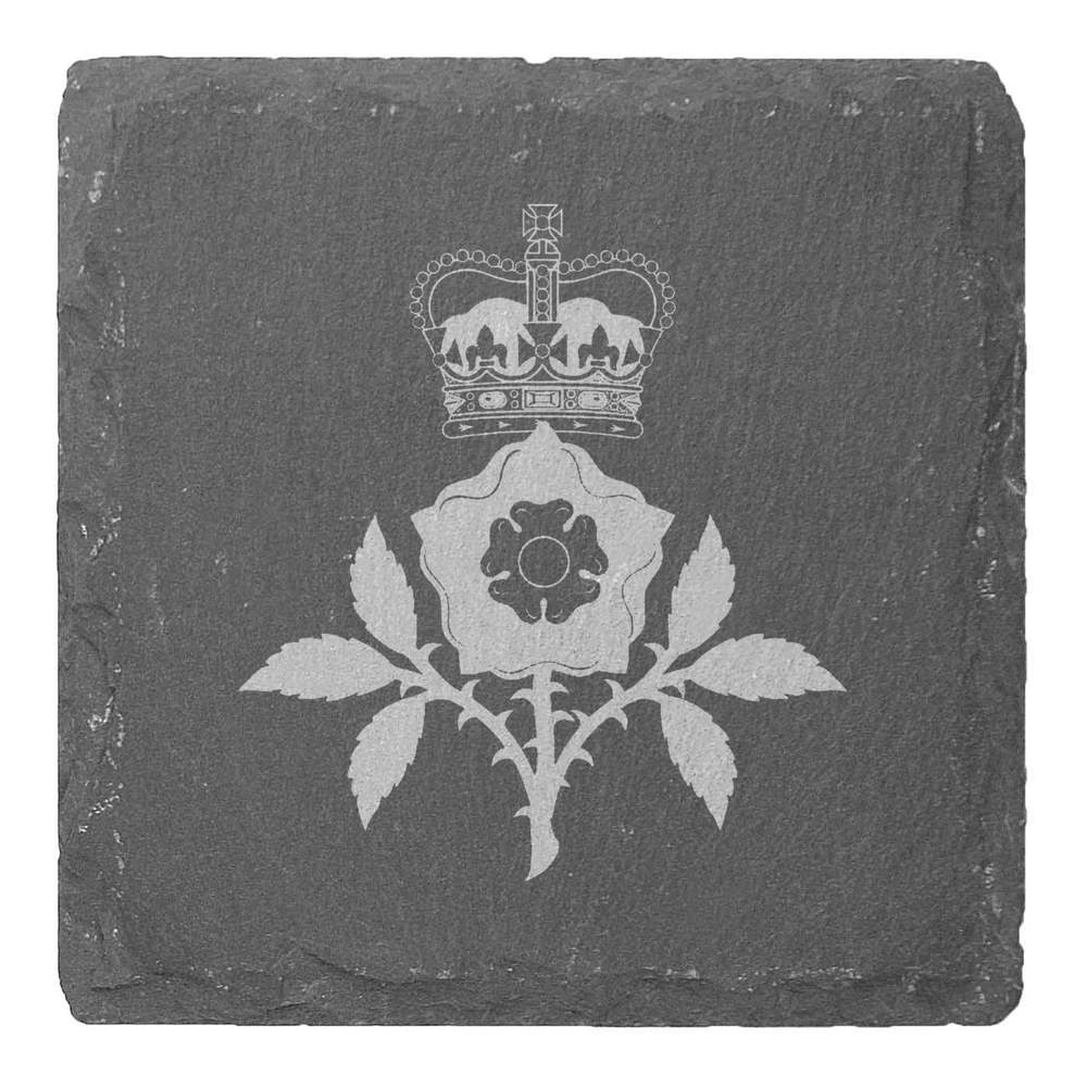 4 x 'Rose of Lancaster ' 10cm Square Slate Coasters (CR00222420)
