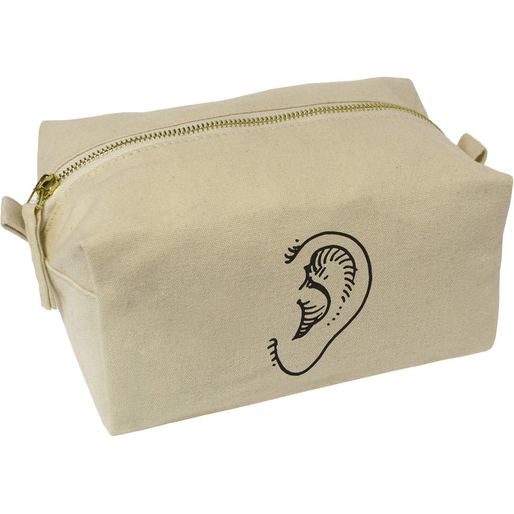 'Ear' Canvas Wash Bag / Makeup Case (CS00003068)