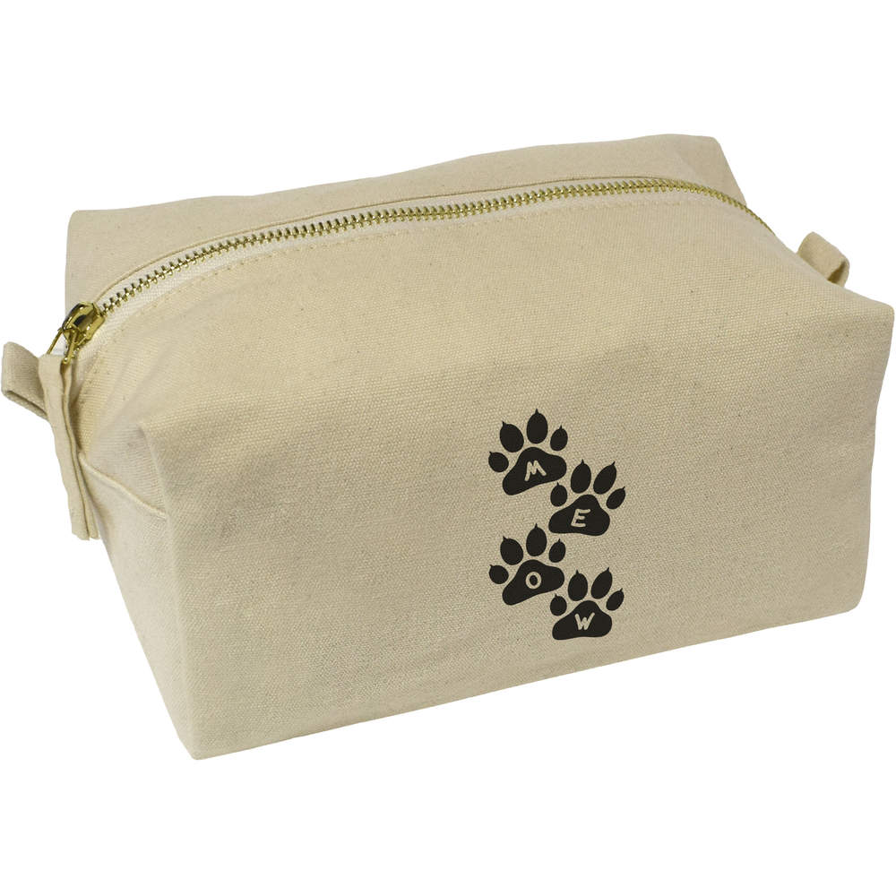 'Cat Prints' Canvas Wash Bag / Makeup Case (CS00006583)