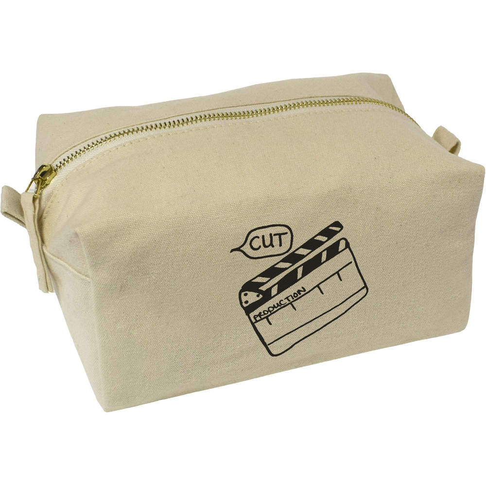 'Directors Clapper Board' Canvas Wash Bag / Makeup Case (CS00007484)