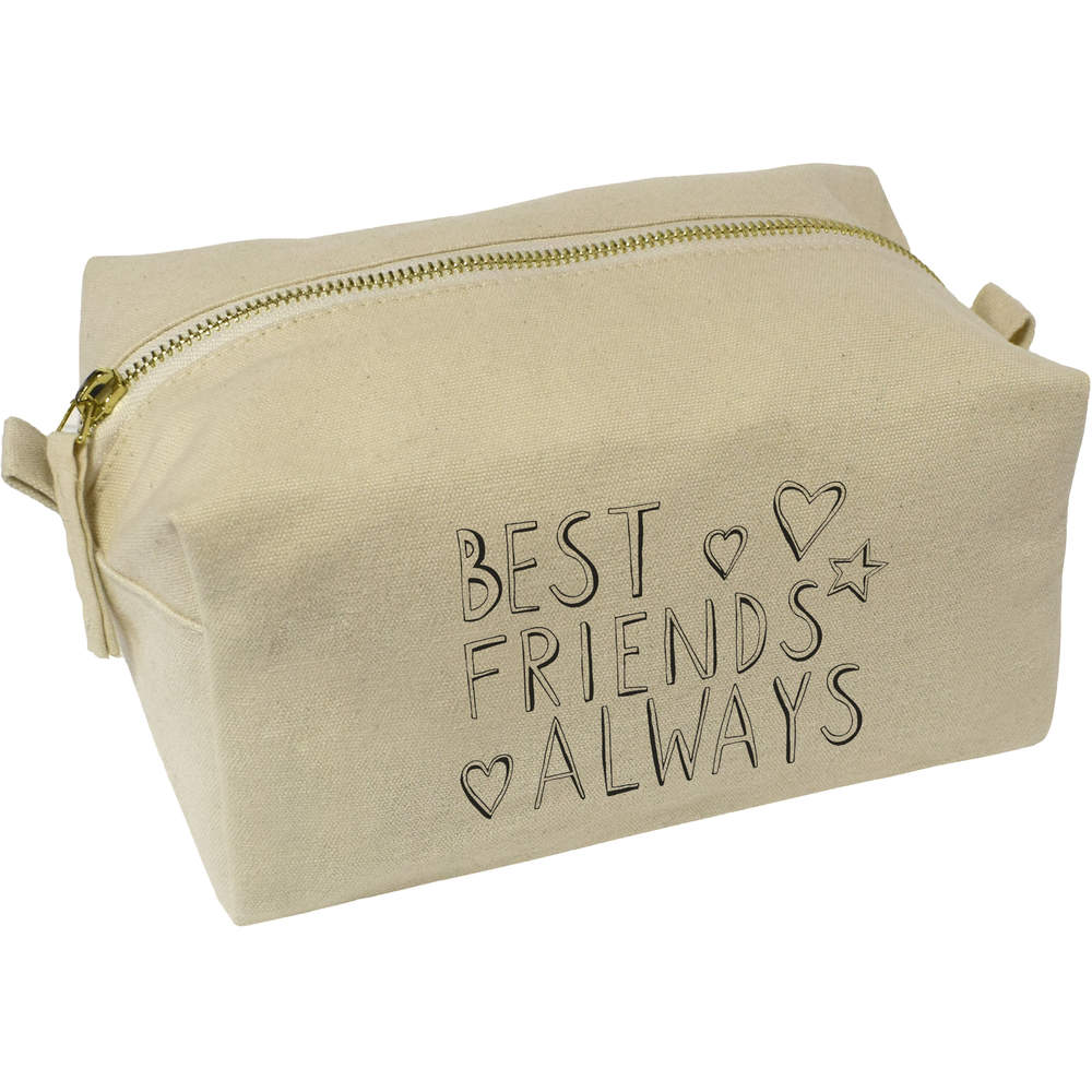'Best Friends Always' Canvas Wash Bag / Makeup Case (CS00007501)