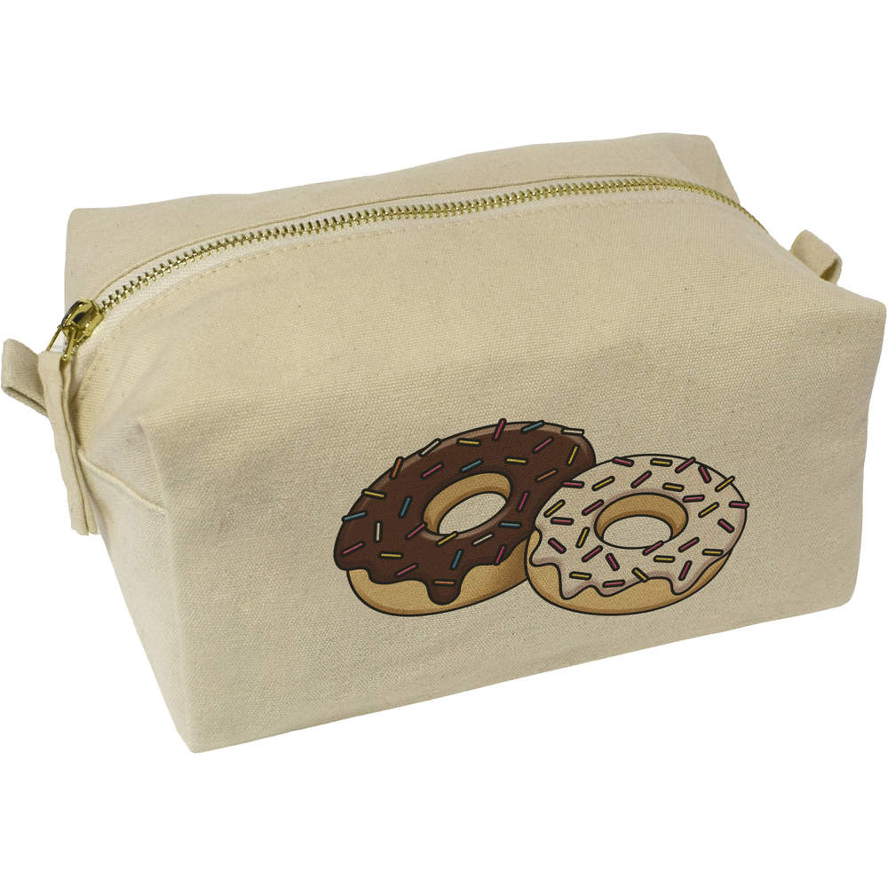 'Doughnuts' Canvas Wash Bag / Makeup Case (CS00015734)