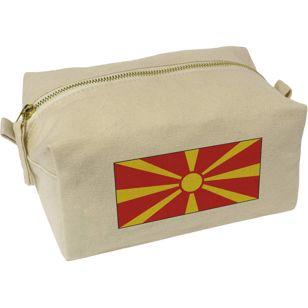 'Vlag van 1年保証 Macedonië' Canvas Make-upkoffer Toilettas CS00015850 【保証書付】