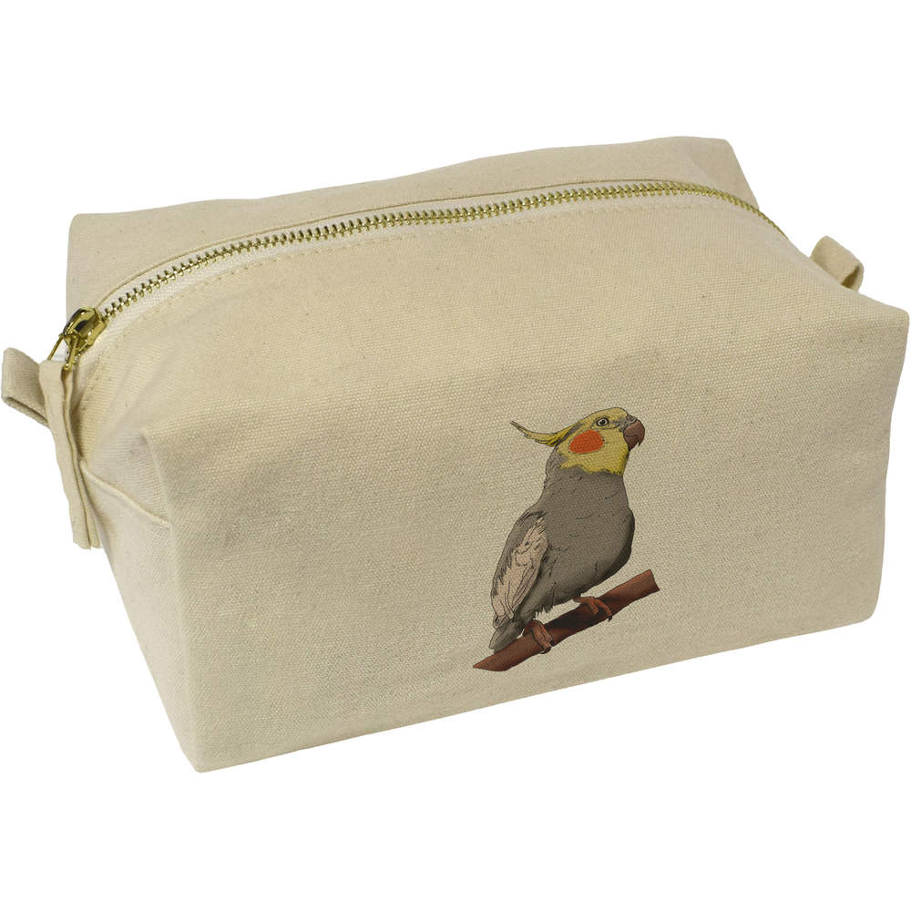 'Cockatiel' Canvas Wash Bag / Makeup Case (CS00019927)
