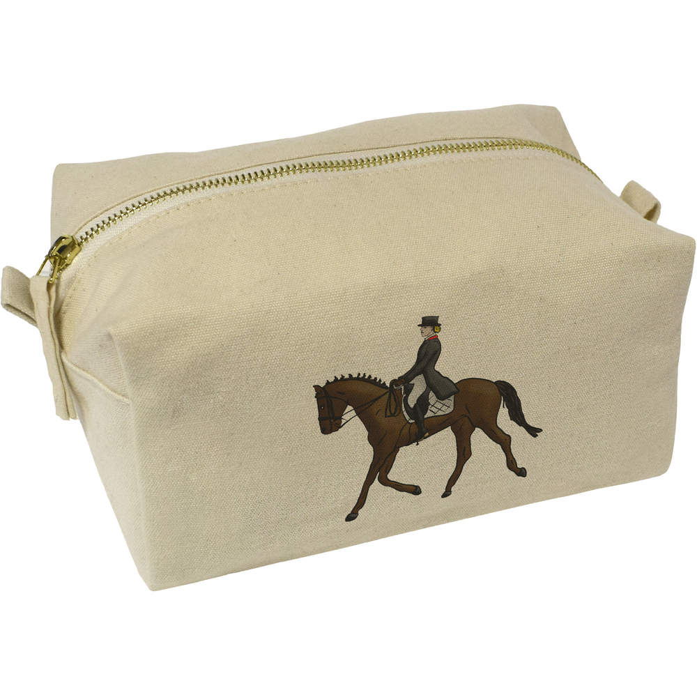 'Dressage Horse & Rider' Canvas Wash Bag / Makeup Case (CS00021976)