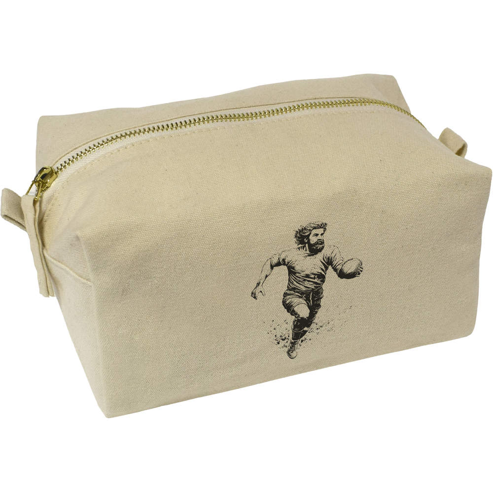 'Rugby' Canvas Wash Bag / Makeup Case (CS00032810)