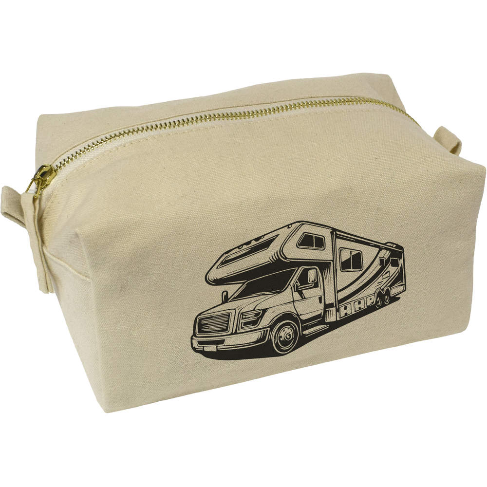 'Motor Home' Canvas Wash Bag / Makeup Case (CS00038645)