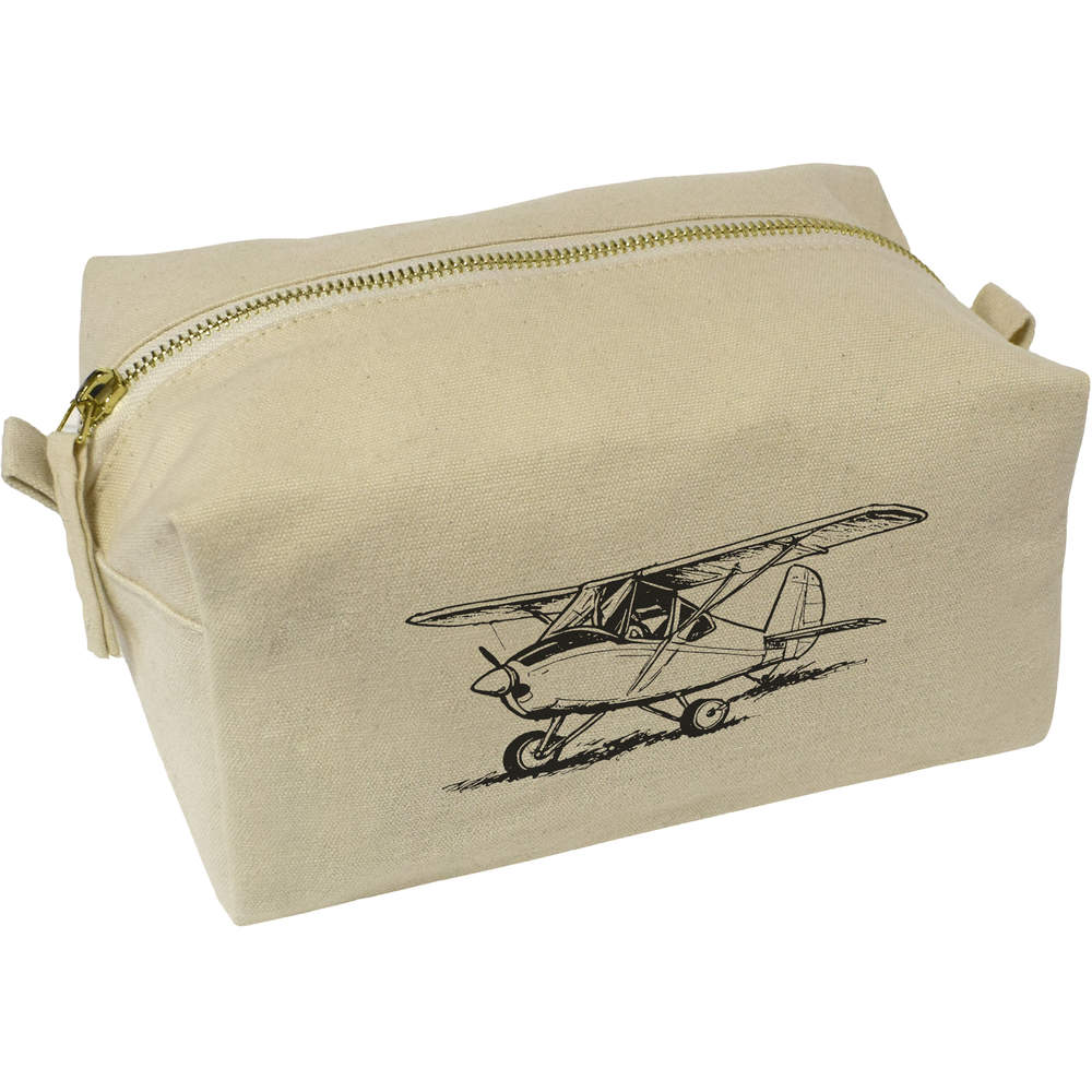 'Microlight Aircraft' Canvas Wash Bag / Makeup Case (CS00039168)