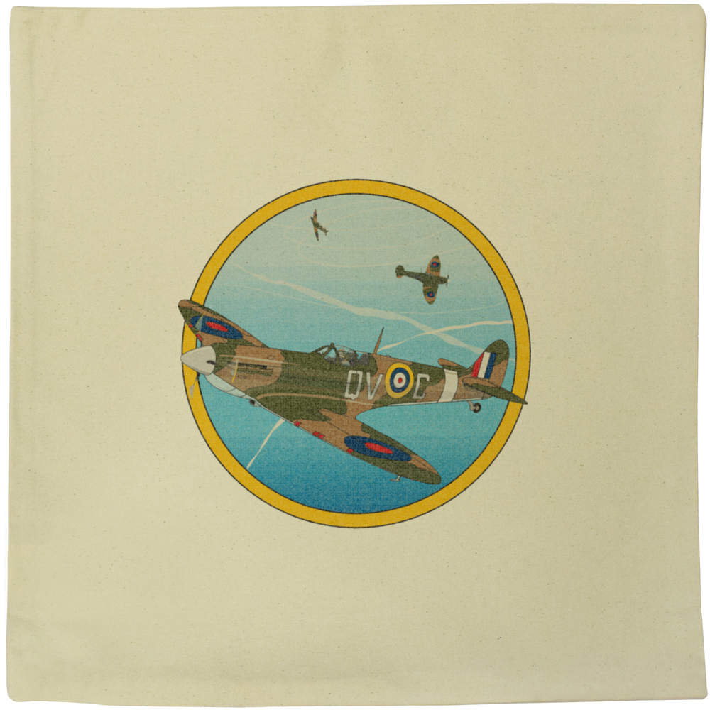 'Spitfire Planes' Canvas Cushion Cover - 40cm - Decorative Pillow Case for Sofas, Beds and Home Decor (CV00010064)