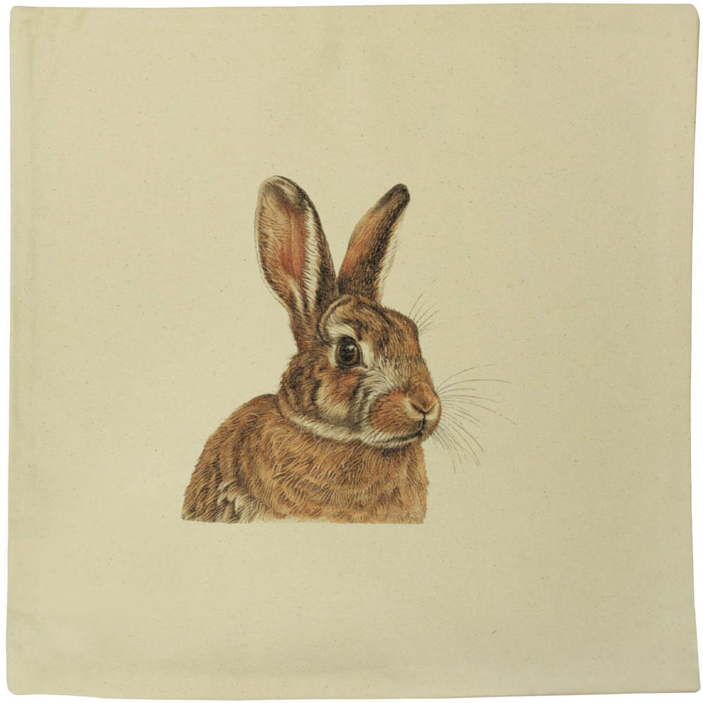 40cm x 40cm 'Brown Bunny Rabbit' Canvas Cushion Cover (CV00038607)