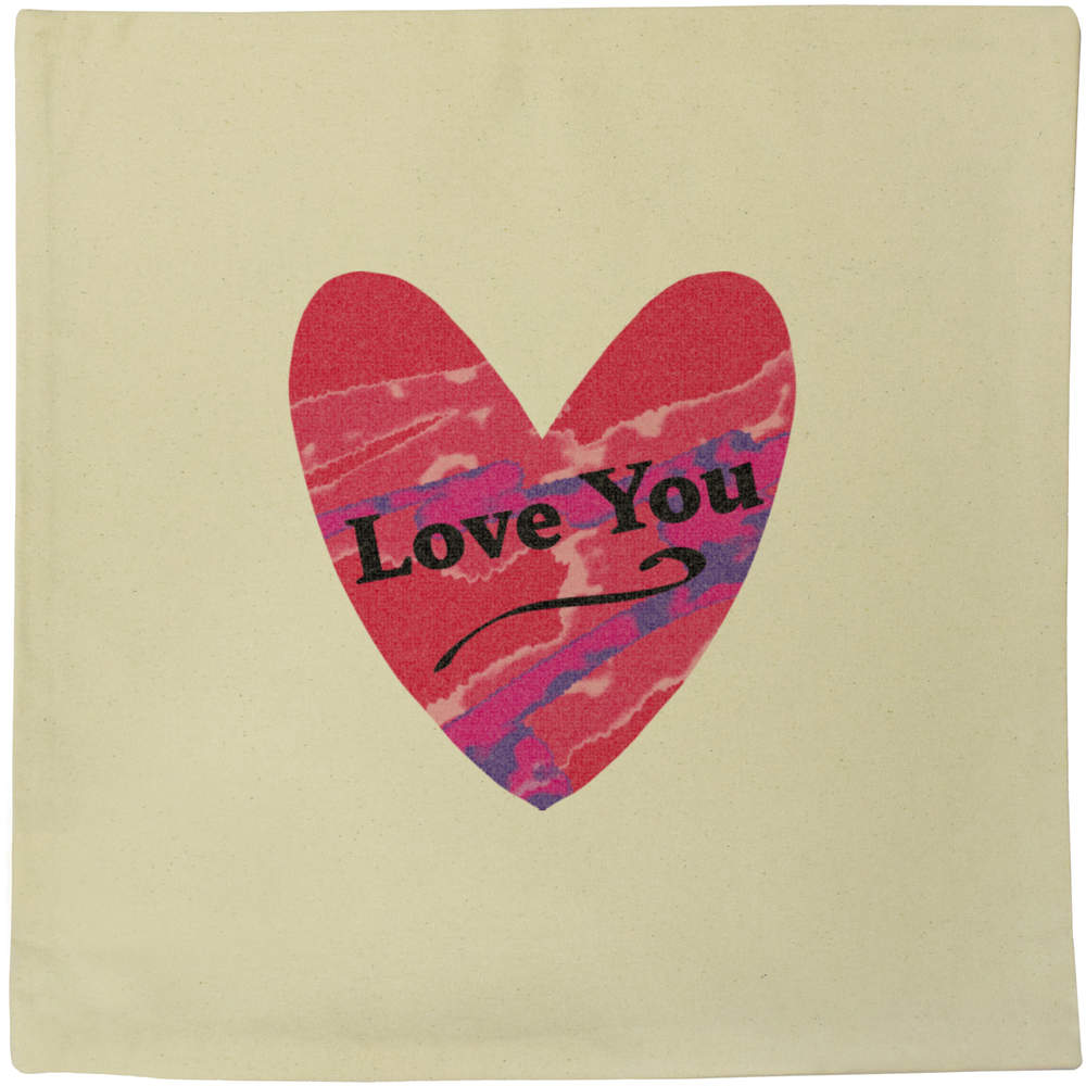 40cm x 40cm 'Love You' Canvas Cushion Cover (CV00040605)