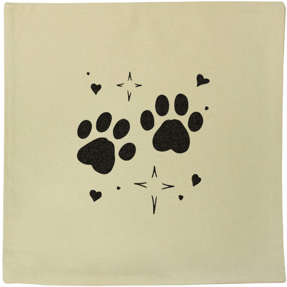 40cm x 40cm 'Paw Prints' Canvas Cushion Cover (CV00041130)