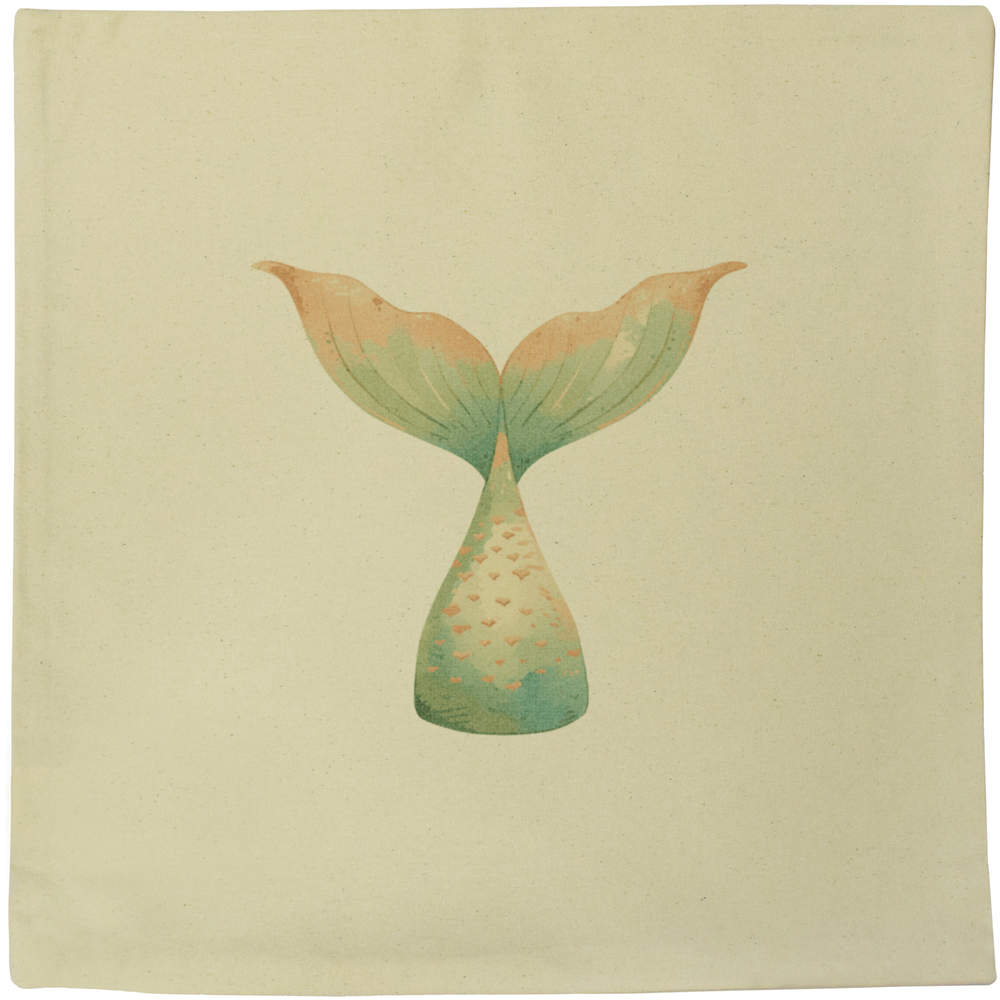 'Mermaid Tail' Canvas Cushion Cover - 40cm - Decorative Pillow Case for Sofas, Beds and Home Decor (CV00043915)
