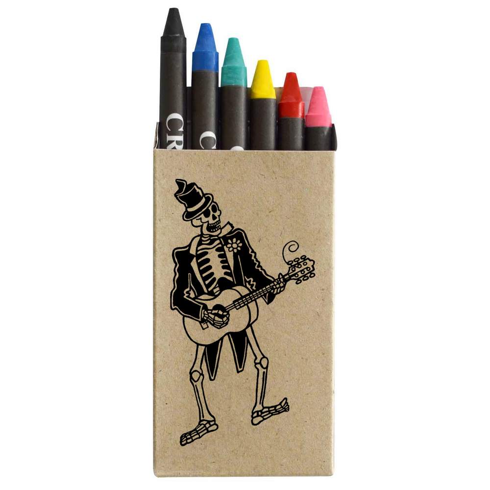 'Skeleton With Guitar' Coloured Crayon Set (CY00000385)