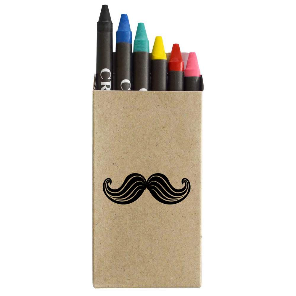 'Fancy Mustache' Coloured Crayon Set (CY00004682)