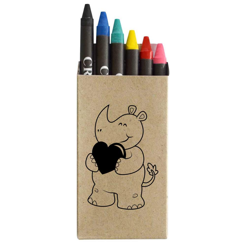 'Heart Rhino' Coloured Crayon Set (CY00005624)