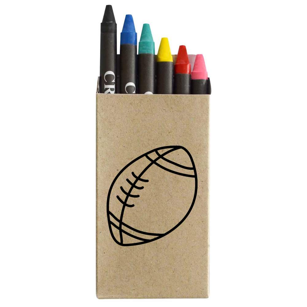 'Rugby Ball' Coloured Crayon Set (CY00005985)