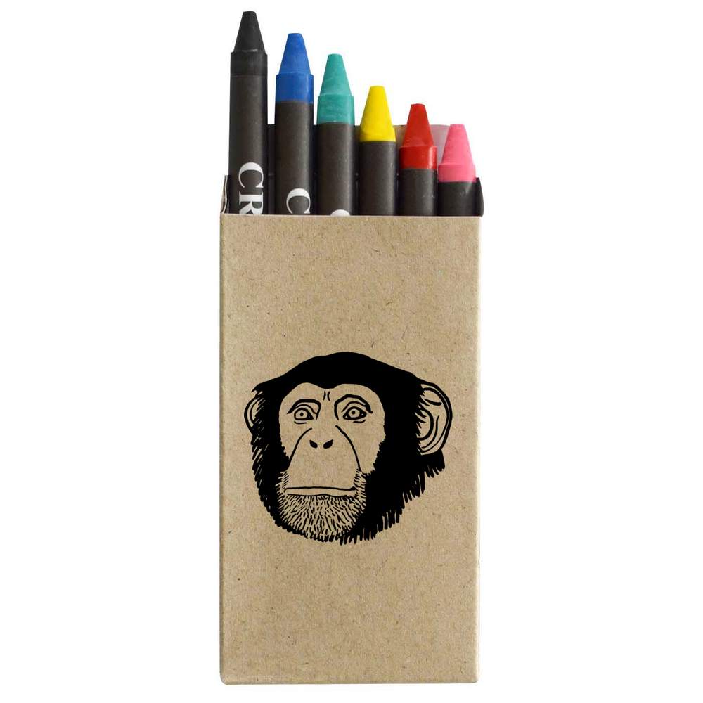 'Chimpanzee Head' Coloured Crayon Set (CY00008428)