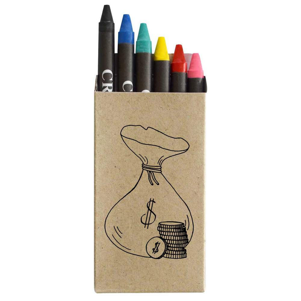 'Dollar Money Bag & Coins' Coloured Crayon Set (CY00013150)