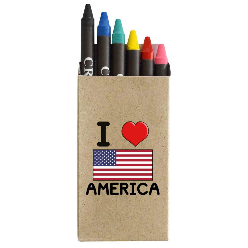 'I Love America' Coloured Crayon Set (CY00015314)