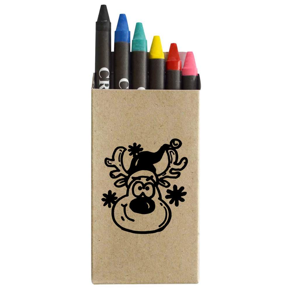 'Christmas Reindeer Head' Coloured Crayon Set (CY00019666)
