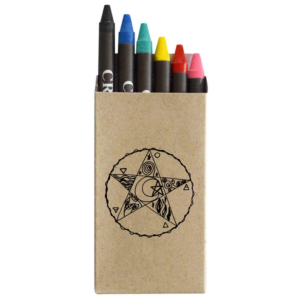 'Pentacle With Elements' Coloured Crayon Set (CY00019979)