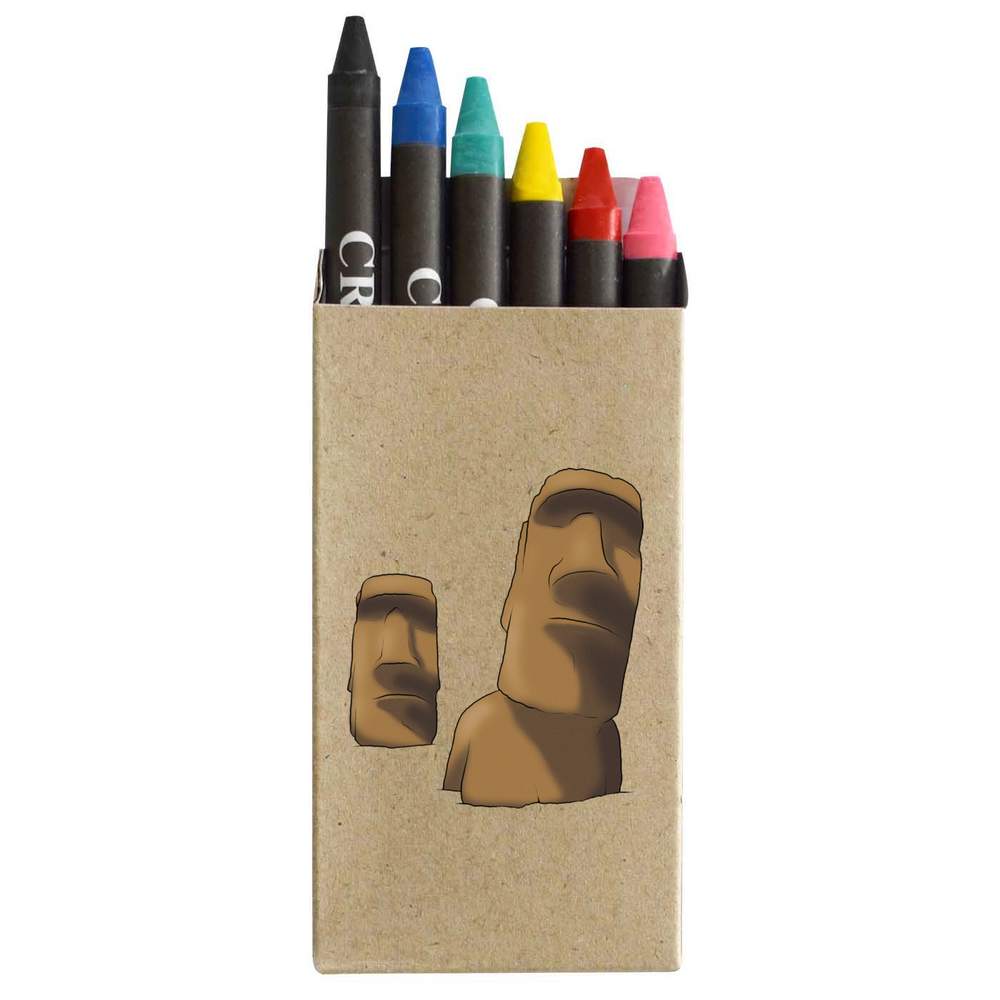 'Easter Island Head Pair' Coloured Crayon Set (CY00023240)