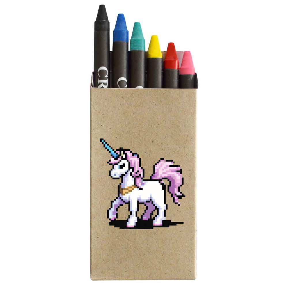 'Pixel Art Pink Unicorn' Coloured Crayon Set (CY00025926)