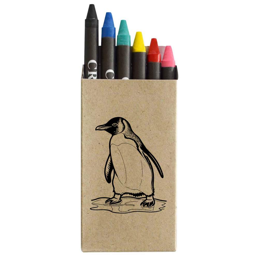 'Penguin Sliding On Ice' Coloured Crayon Set (CY00026702)
