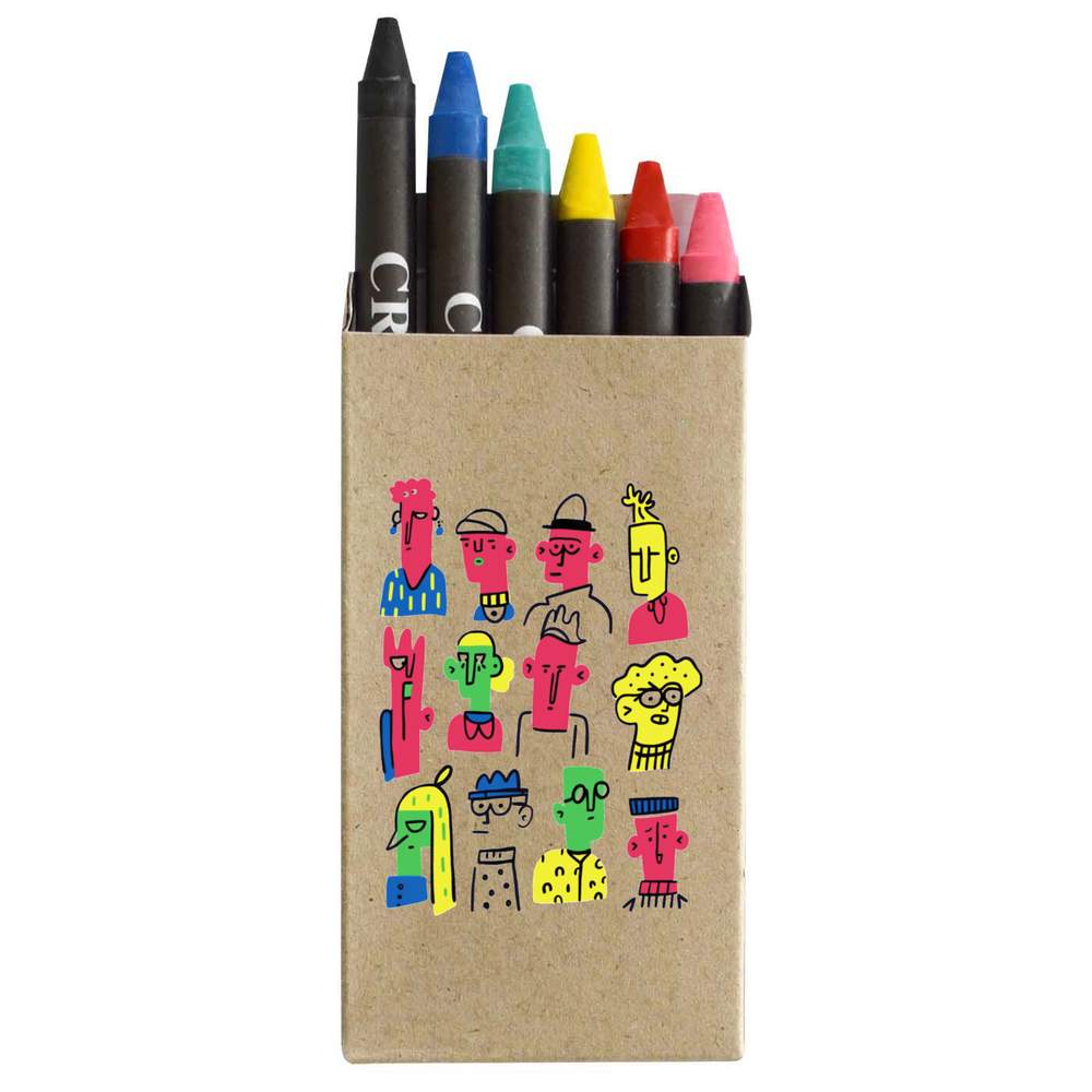 'Funky Abstract People' Coloured Crayon Set (CY00028567)