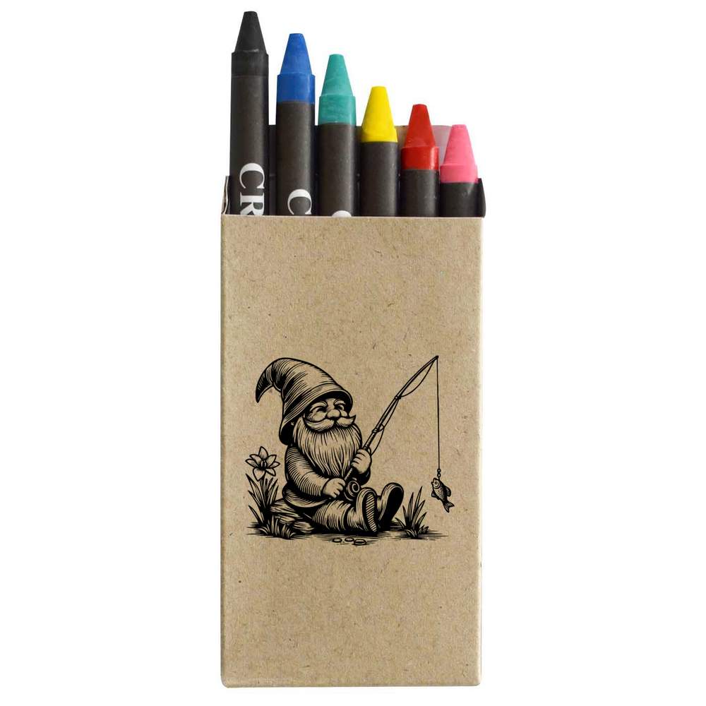 'Garden Gnome With Fishing Rod' Coloured Crayon Set (CY00029303)