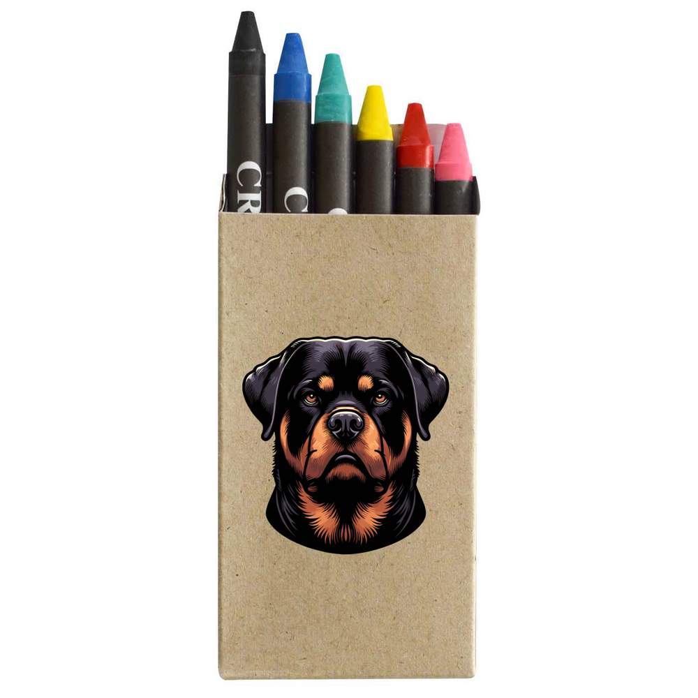 'Rottweiler Dog Portrait' Coloured Crayon Set (CY00030173)