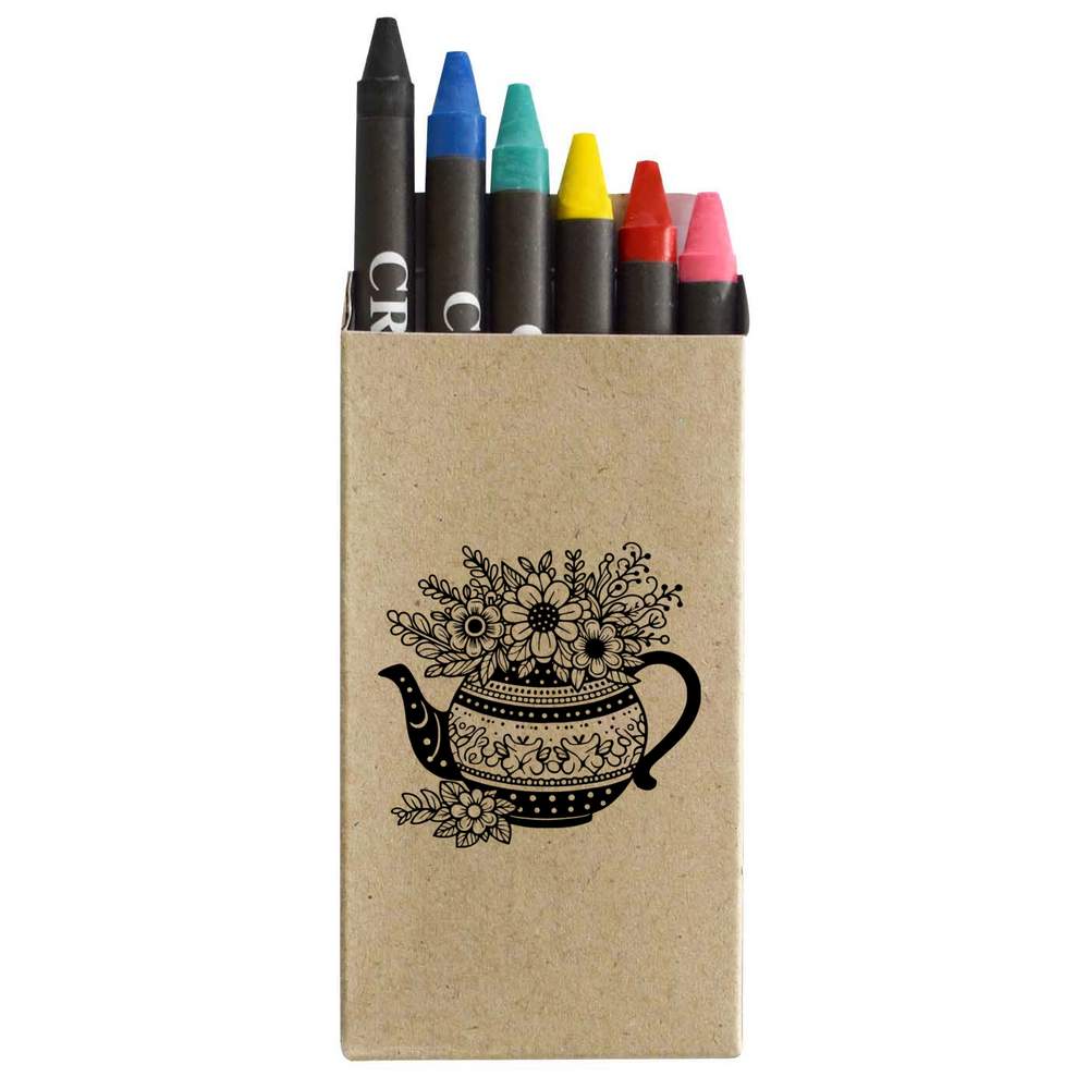 'Teapot Flower Planter' Coloured Crayon Set (CY00031043)