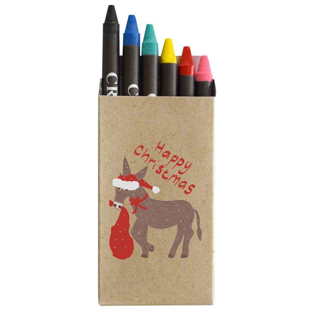 'Donkey Brings Christmas Gifts' Coloured Crayon Set (CY00031463)