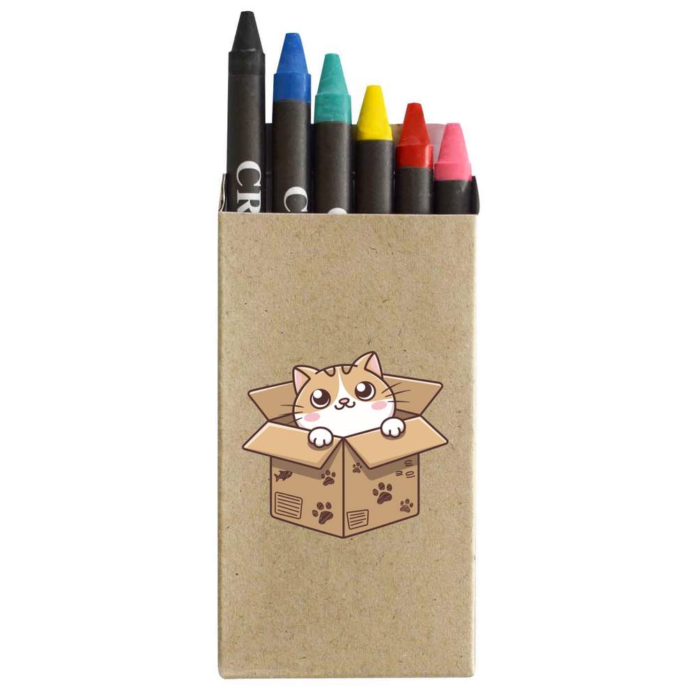 'Box Cat' Coloured Crayon Set (CY00031480)