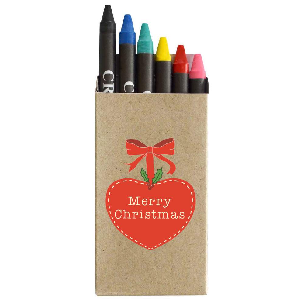 'Merry Christmas Heart' Coloured Crayon Set (CY00031804)