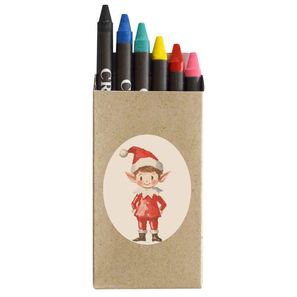 'Cute Watercolor Christmas Elf' Coloured Crayon Set (CY00032433)