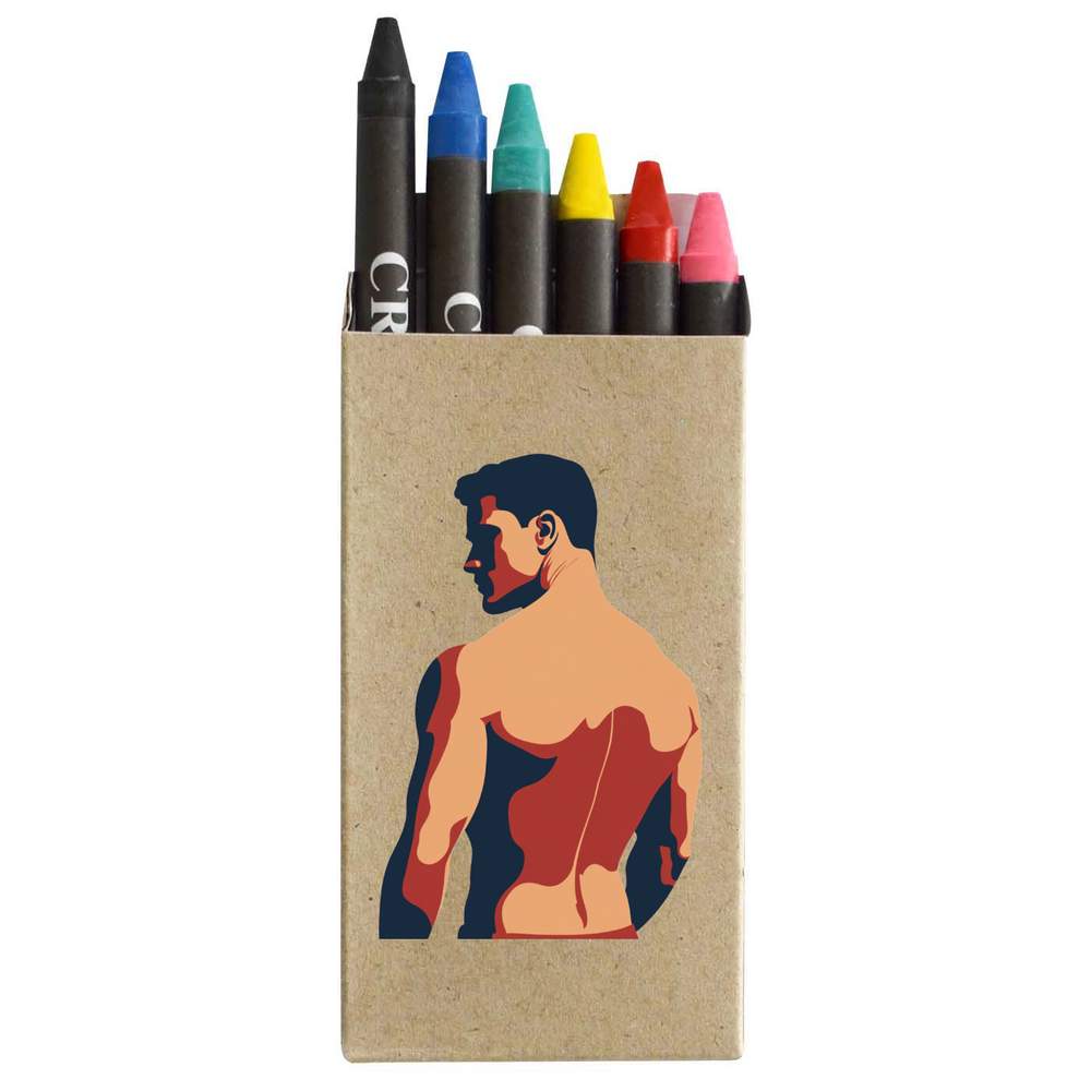 'Minimalist Muscular Man ' Coloured Crayon Set (CY00033065)
