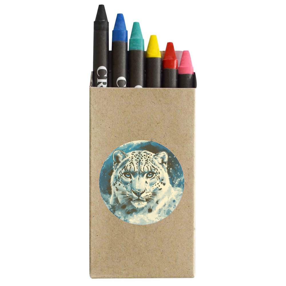 'Snow Leopard Portrait' Coloured Crayon Set (CY00033347)