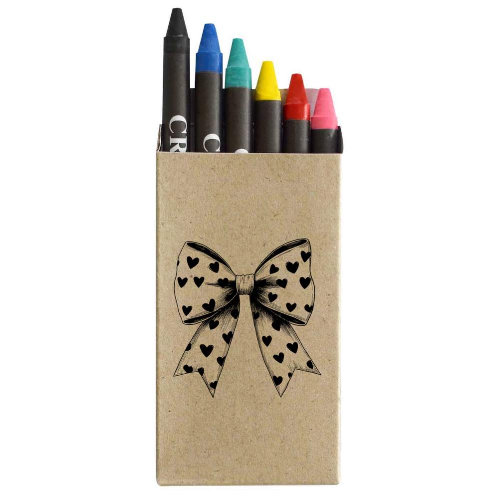 'Coquette Bow with Hearts' Coloured Crayon Set (CY00033351)
