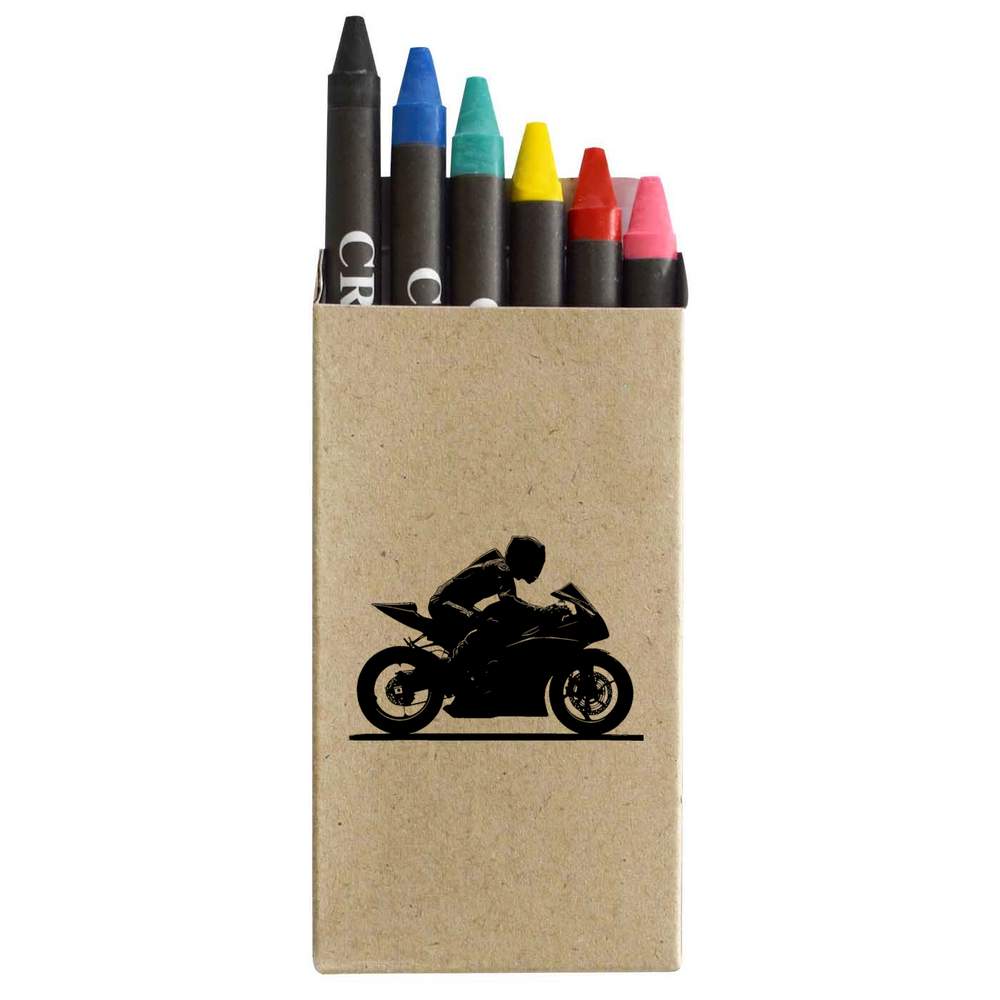 'Man on Sport Motorcycle' Coloured Crayon Set (CY00033703)
