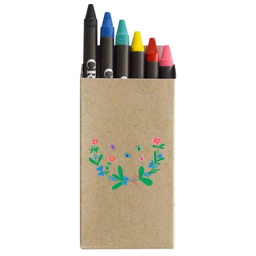 'Spring Flowers And Butterflies' Coloured Crayon Set (CY00034017)