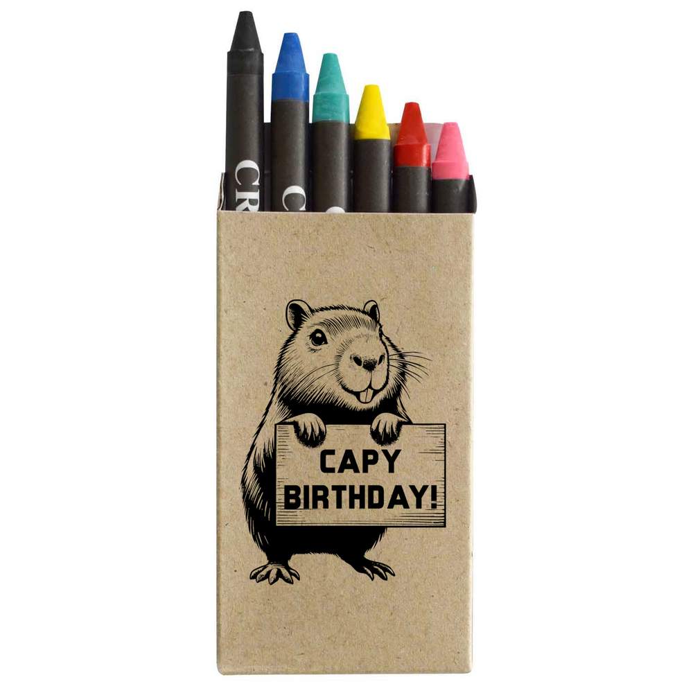 'Birthday Capybara' Coloured Crayon Set (CY00034097)